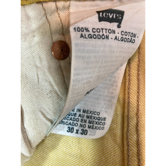 Levis 501 Jeans Men's 30X30 (actual 28x27") Yellow Denim Button Fly Straight Leg - Picture 5 of 8